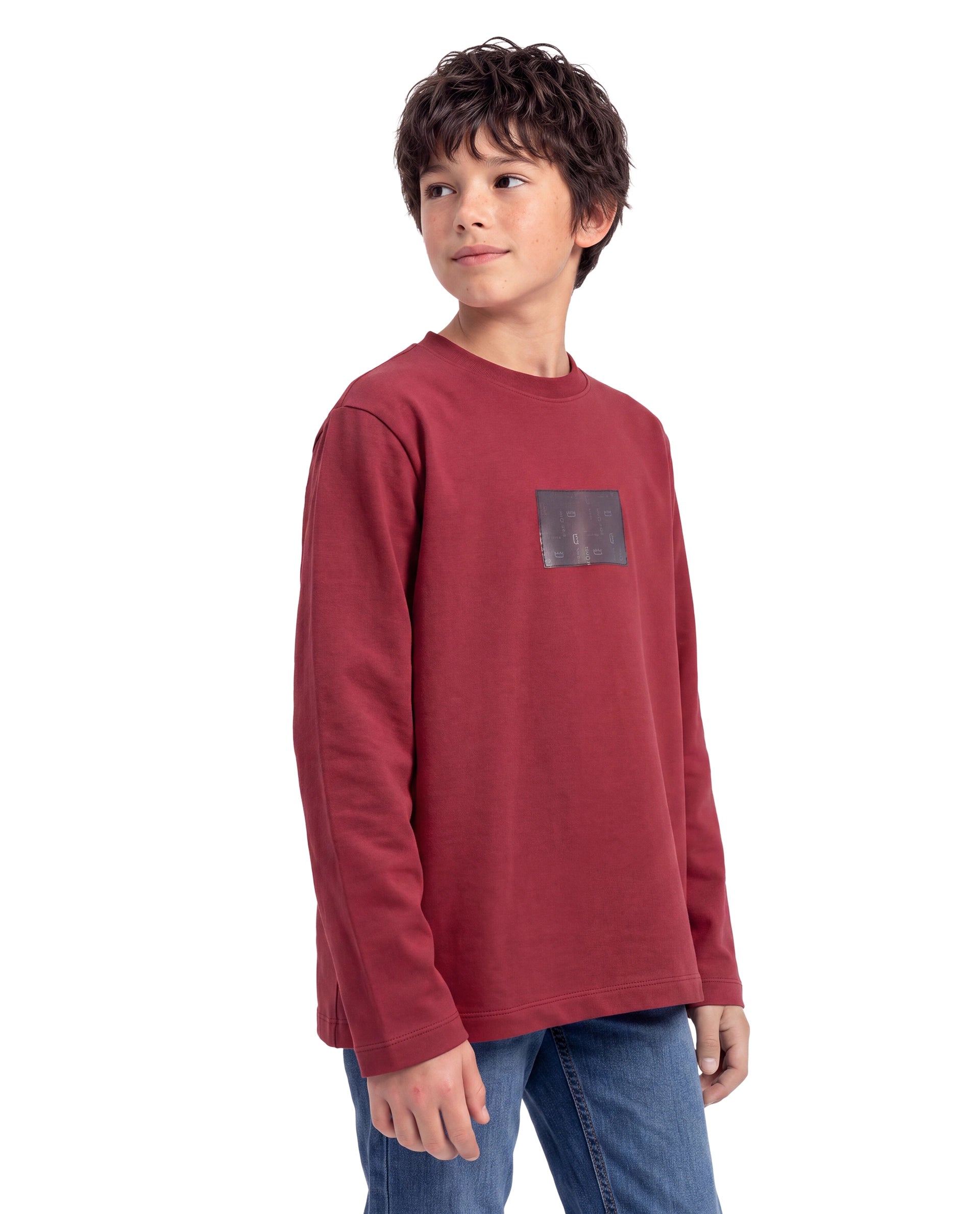 Rare Ones Kids Mel Dark Red Cotton Fabric Pull-On Regular Fit Graphic Print T-Shirt