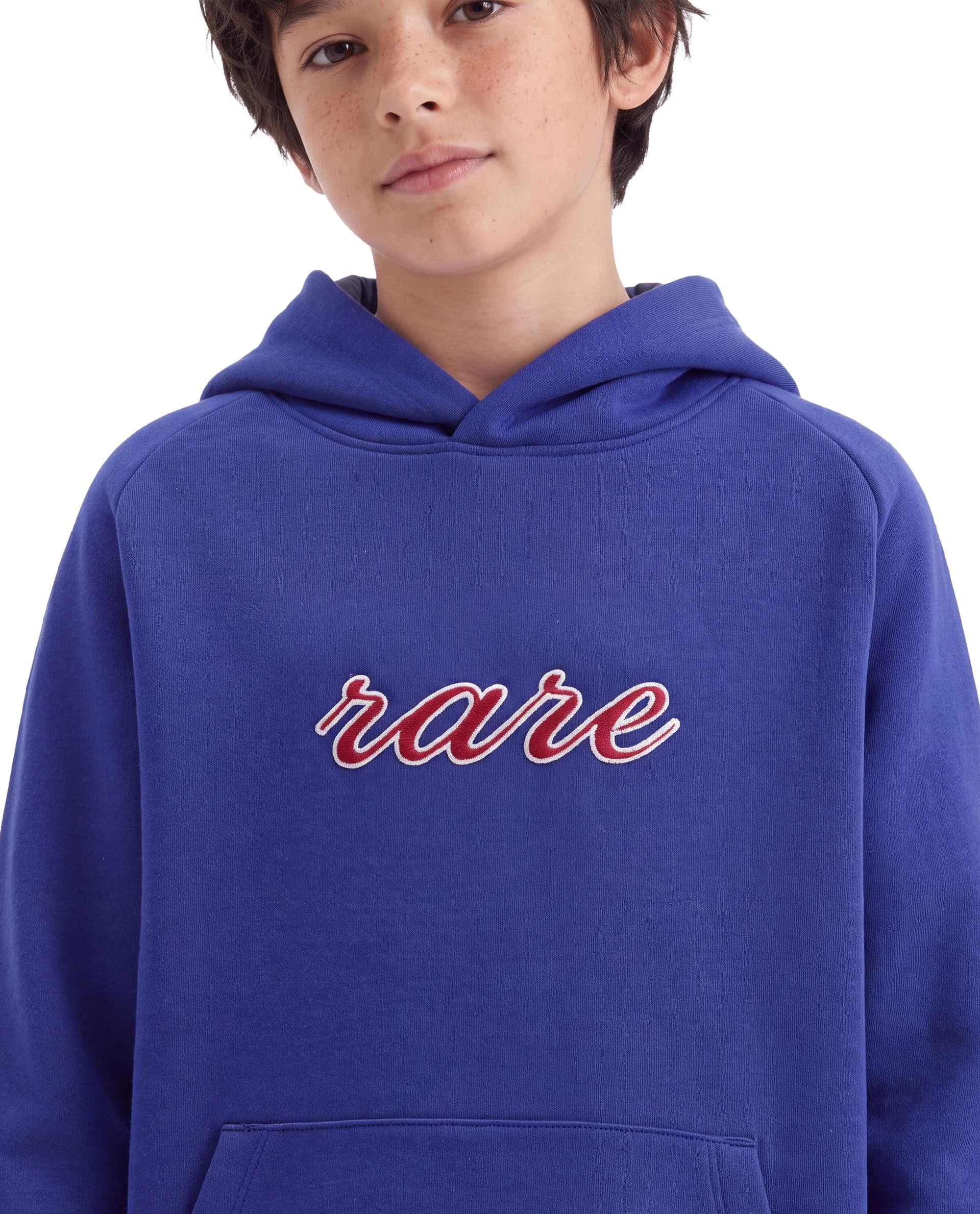 Rare Ones Kids Reo Purple Cotton Blend Fabric Hooded Pull-On Closure Regular Fit Typography Print Sweatshirt