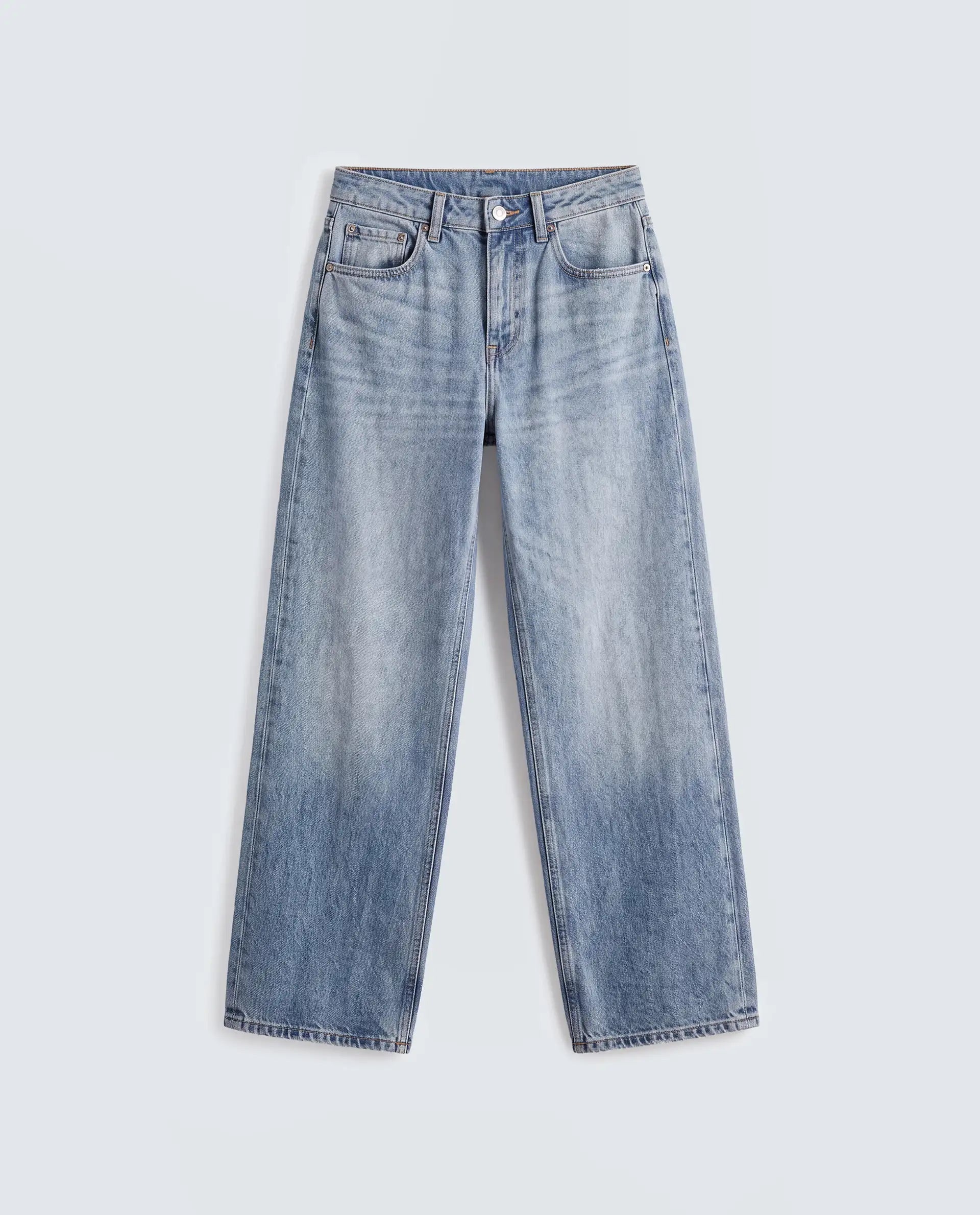 Rareism Women's Stara Light Blue Cotton Blend Straight Fit Plain Jeans