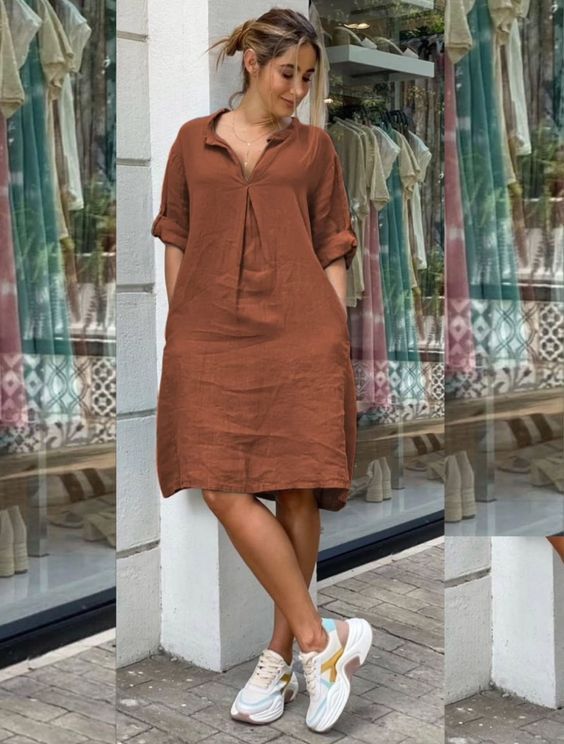 Beige Linen Maxi Dress