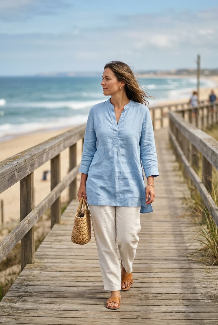 Lavender Linen Blouse
